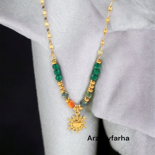 Sunshine Green AD Pendant Necklace
