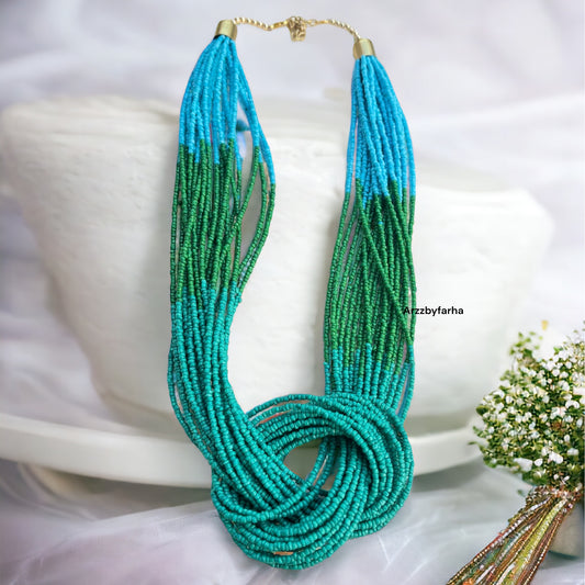 Multi Beaded Strings Boho Necklace