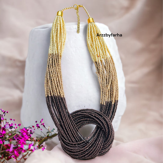 Multi Beaded Strings Boho Necklace