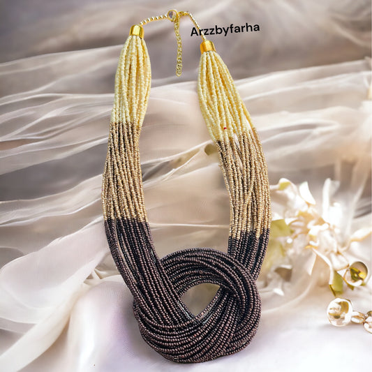 Multi Beaded Strings Boho Necklace