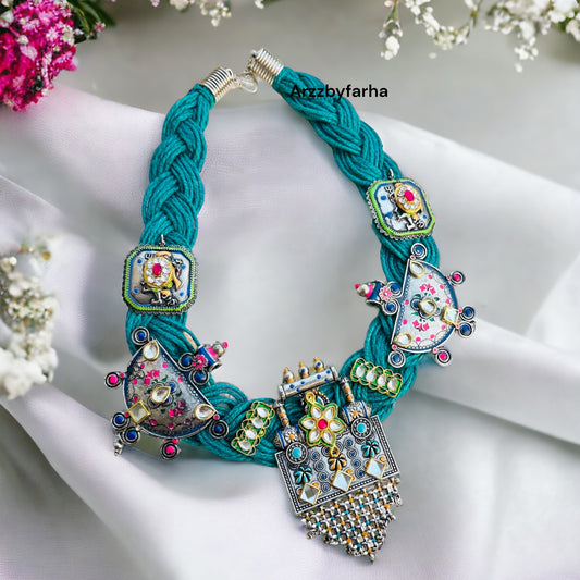 Ornate Crochet Jute Necklace
