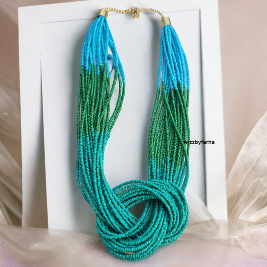 Multi Beaded Strings Boho Necklace