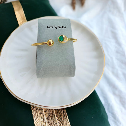 Green Stone Cuff Bracelet