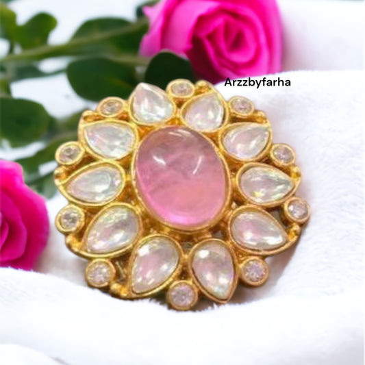 Pink Stone Finger Ring