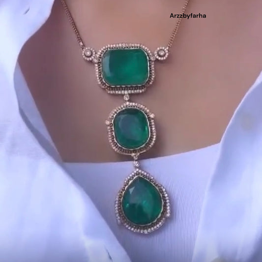 Emerald Green Pendant Set