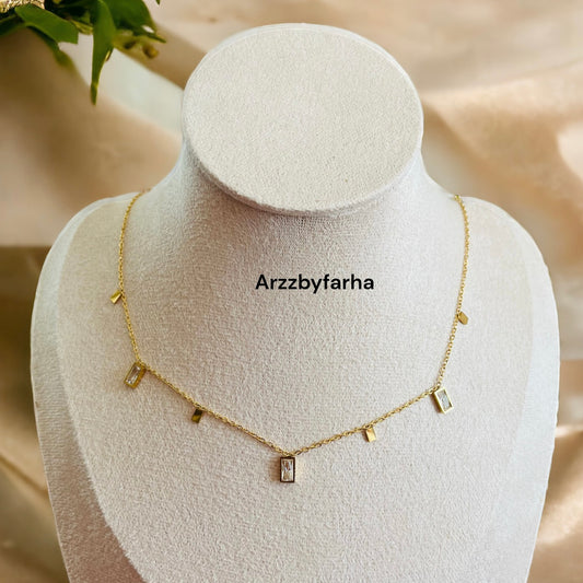 Crystal Sequence Chain Necklace