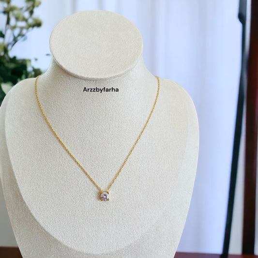 Crystal Stone Chain Pendant Necklace