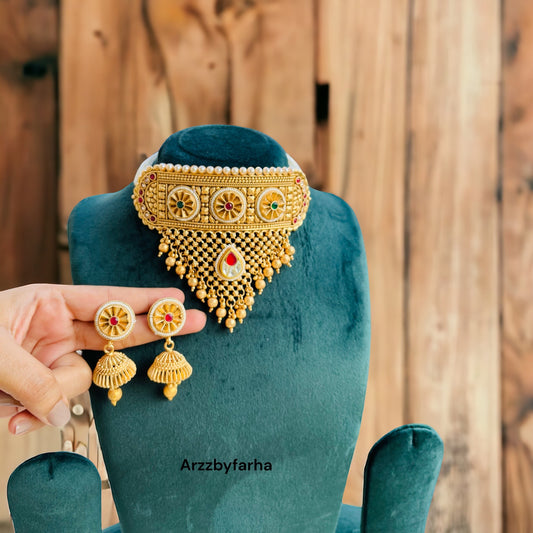 Kundan & Pearl Gold Choker Set
