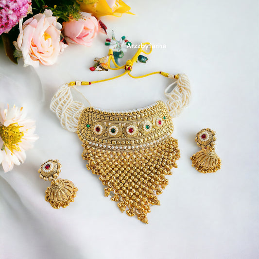 Pachi Kundan Gold Choker Set