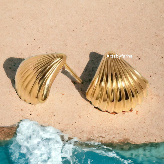 Sea Shell Gold Studs