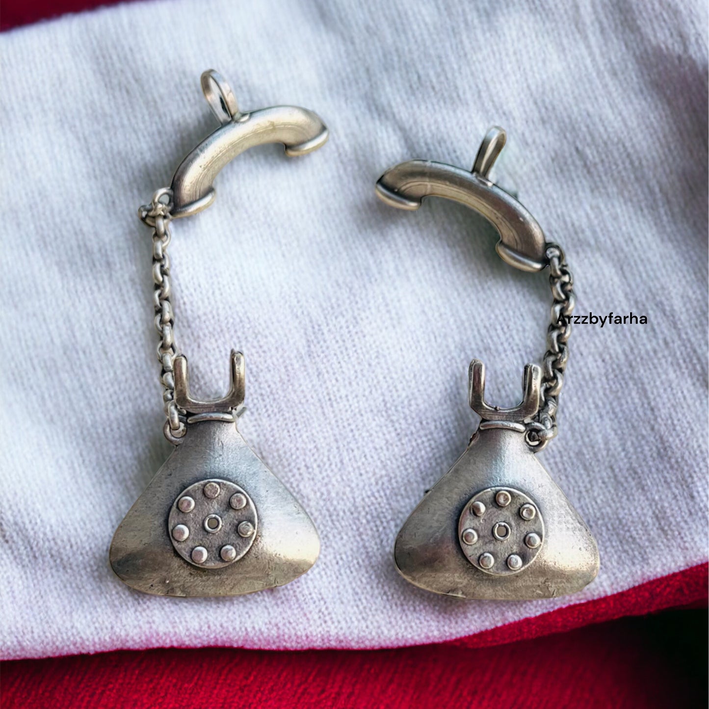 Telephone Stud Cuff Earrings