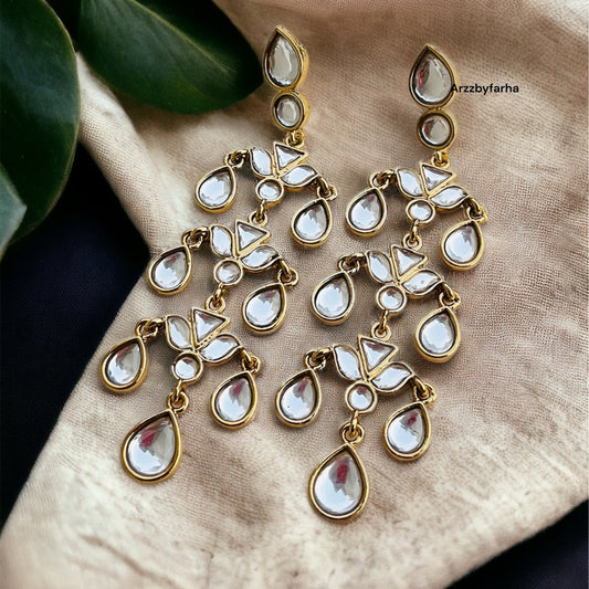 Crystal White Dangler Earrings