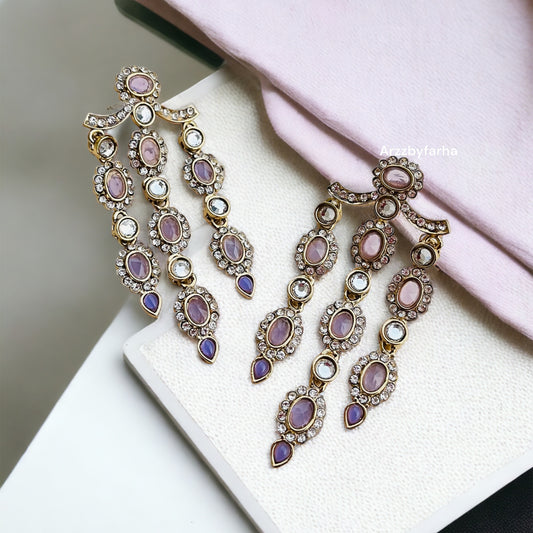 Hanging Dangler Lavender Earrings