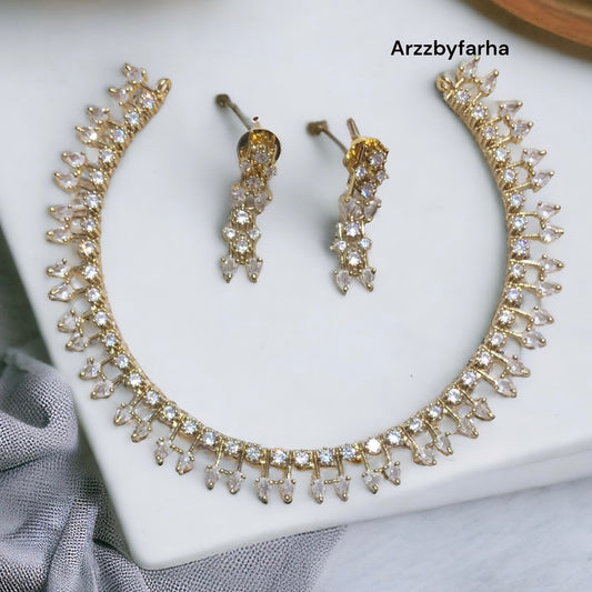 AD Studded Choker Necklace Set