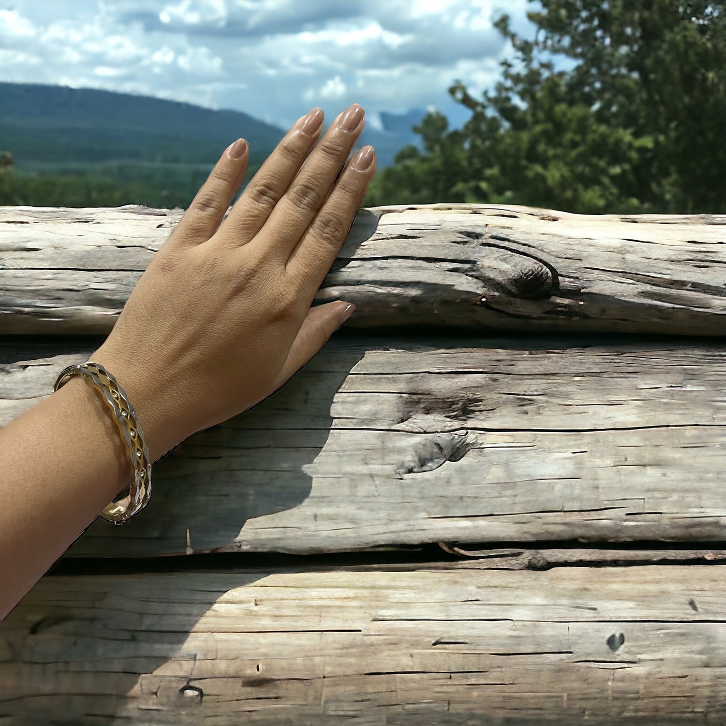 Dual Tone Cuff Bracelet