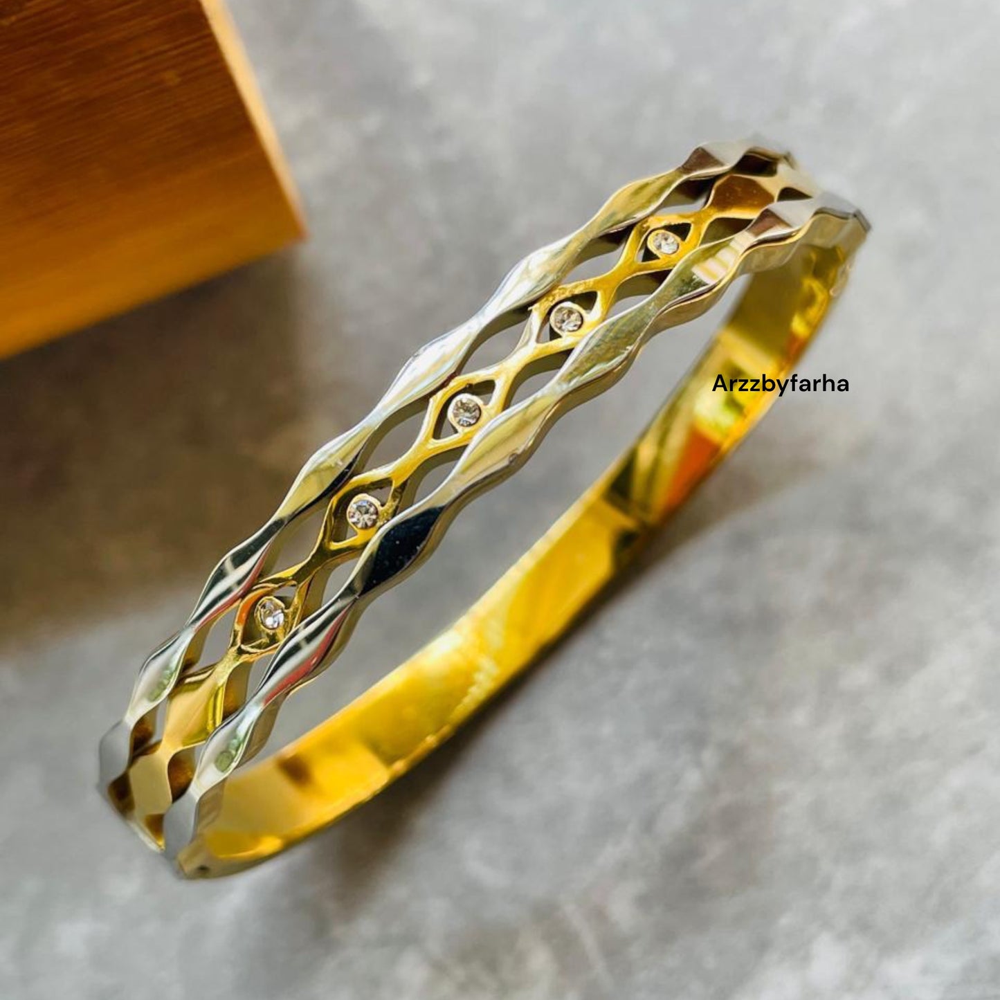 Dual Tone Cuff Bracelet