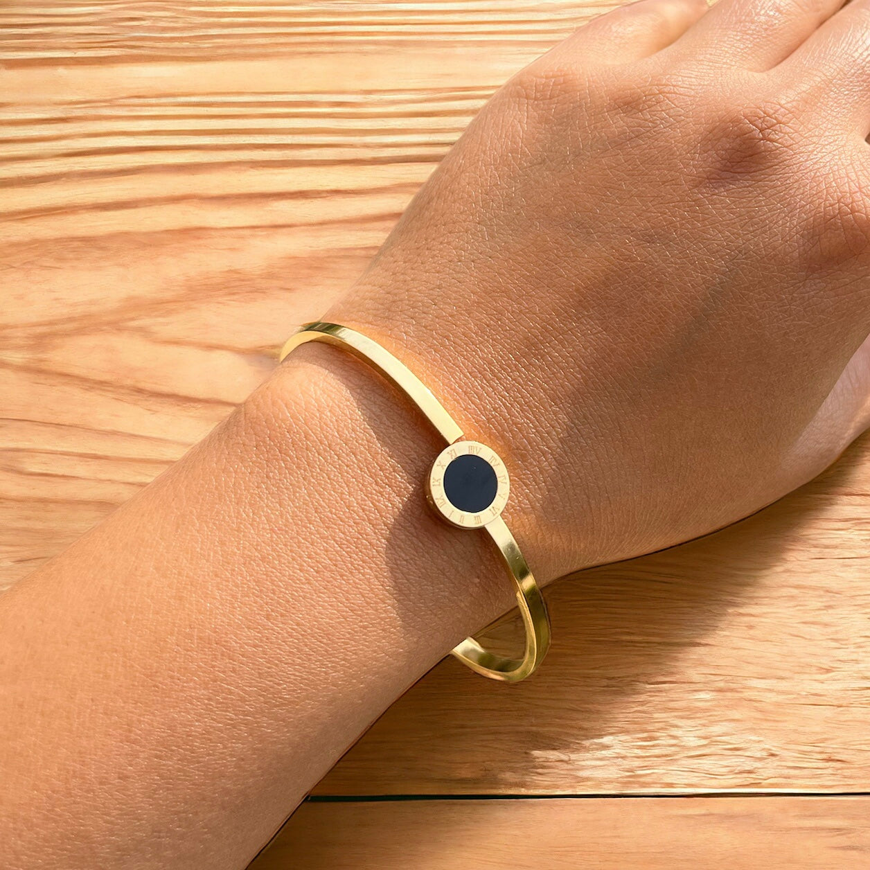 Roman Black Cuff Bracelet