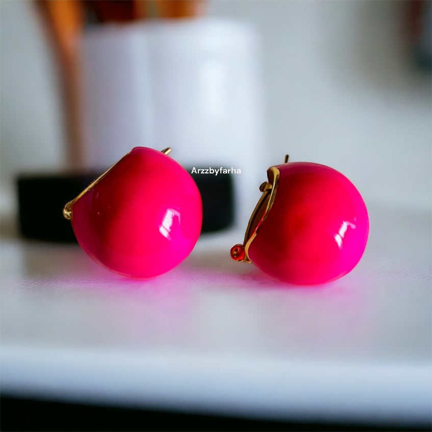Bubblegum Pink Hoop Earring