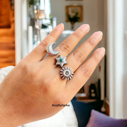 Half Moon Big Size  Finger Ring