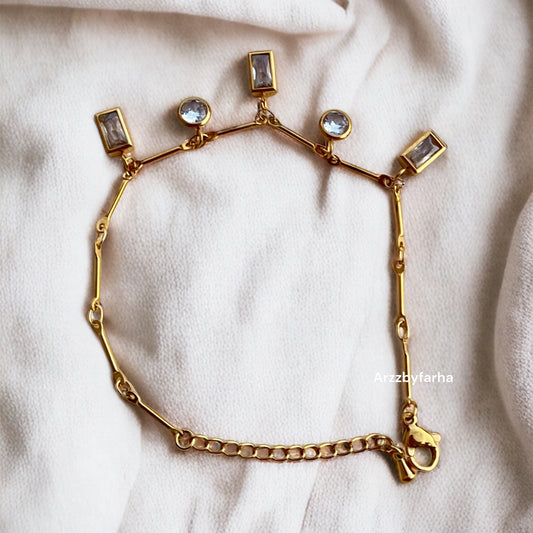 White Crystal Charm Bracelet