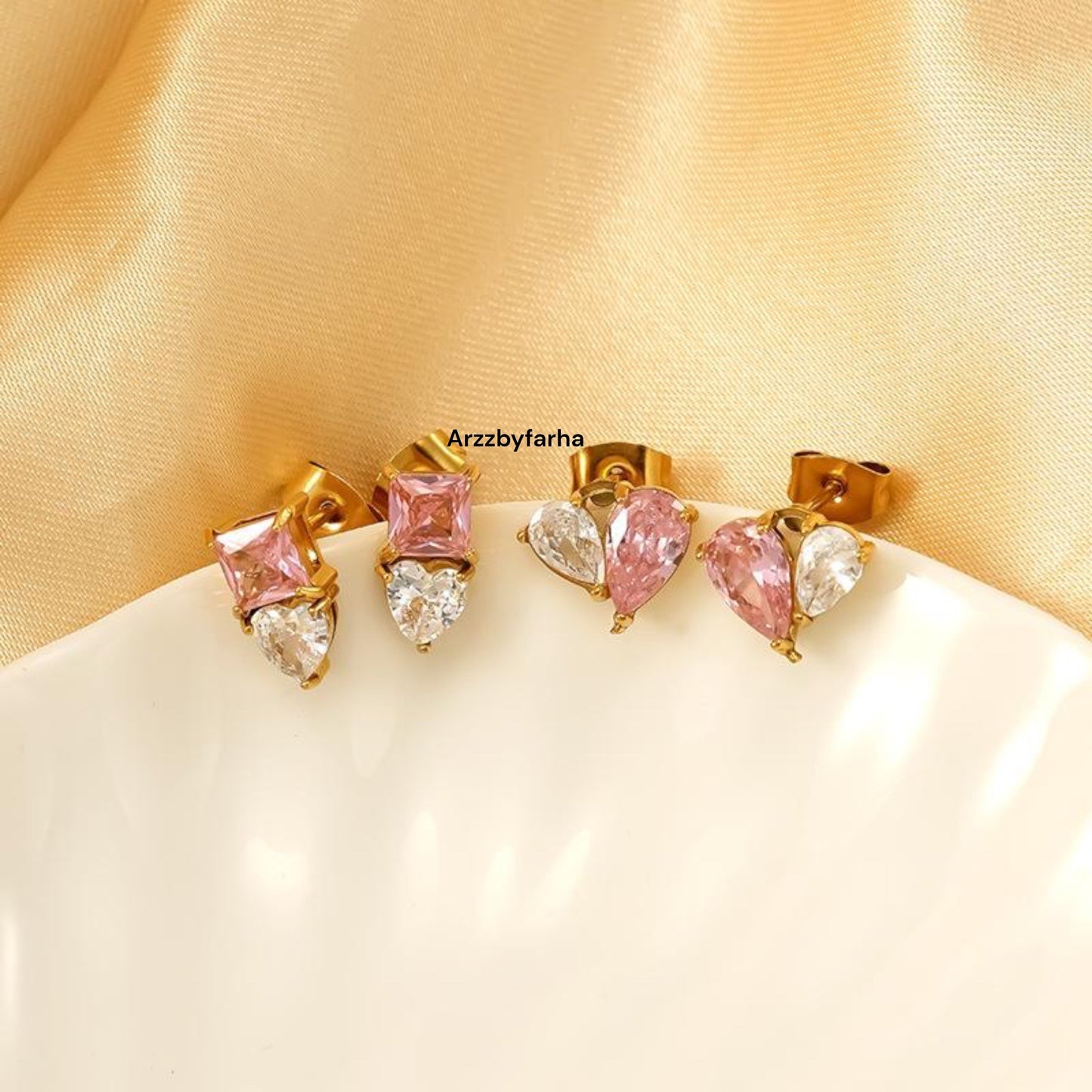 Luxe Pink Crystal Stone Earrings