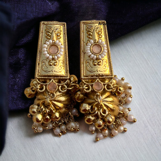 Gold Polish Pinteresty Jhumka Earrings