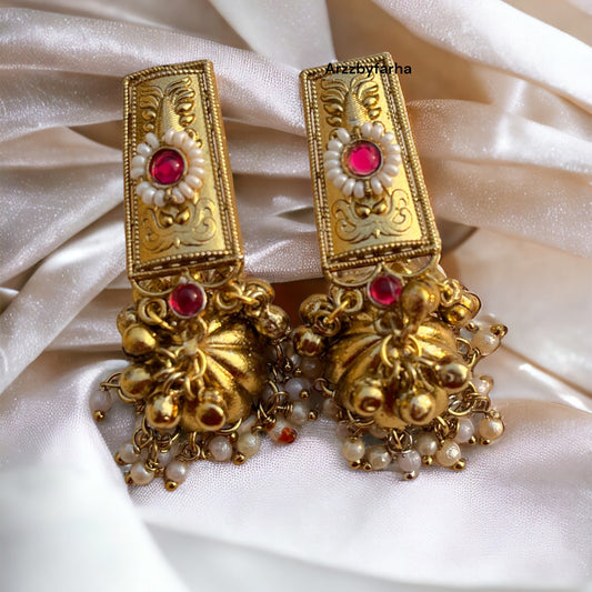 Gold Polish Pinteresty Jhumka Earrings