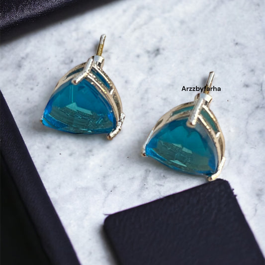 AD Blue Stone Studs Earring
