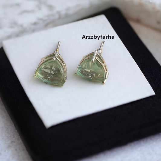 AD Mint Stone Studs Earring