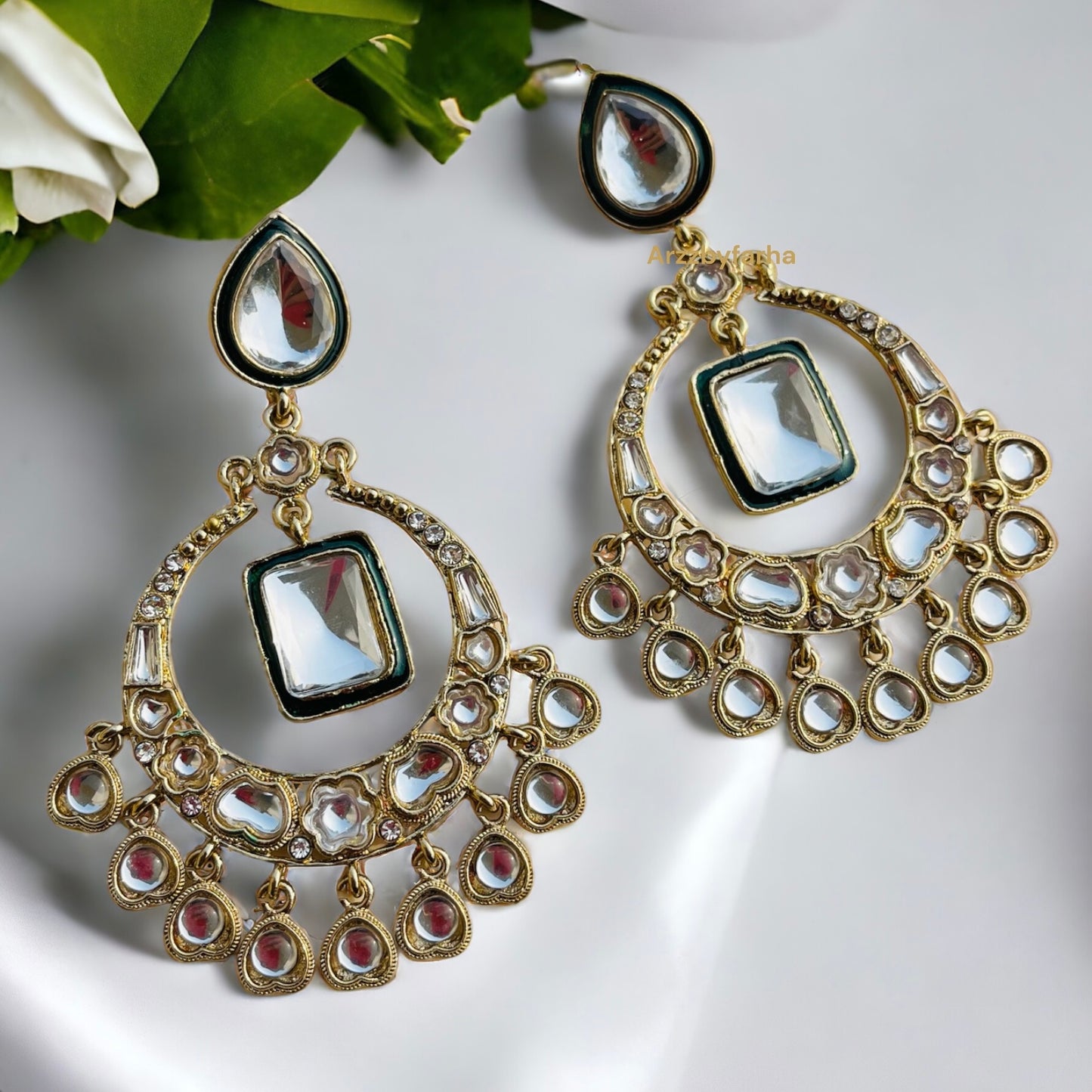Alia Bhatt Inspired Kundan Chandbali Earrings