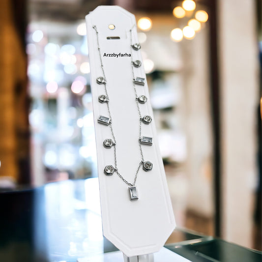 Silver Sequence Charm Necklace