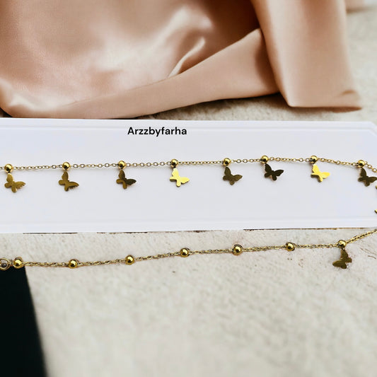 Gold Butterfly Charm Necklace
