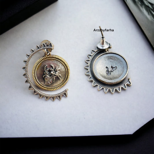 Dual Tone Studs Earrings