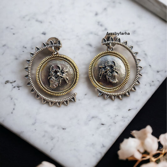 Dual Tone Studs Earrings