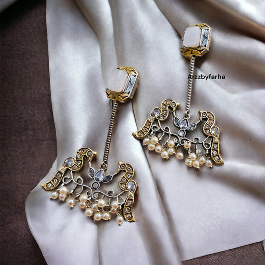 Dual Tone Bird Earrings