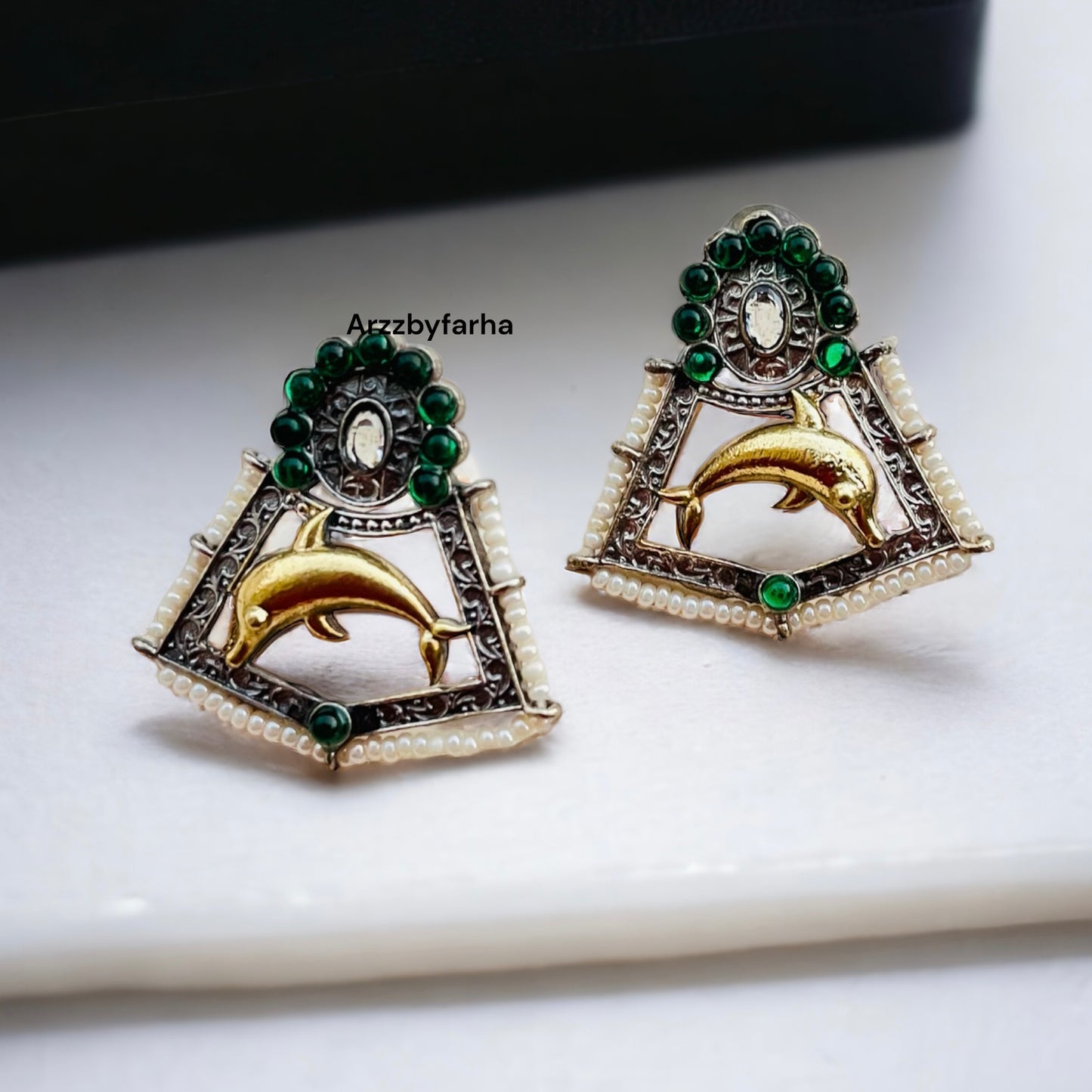 Fish Dual Tone Studs Earrings