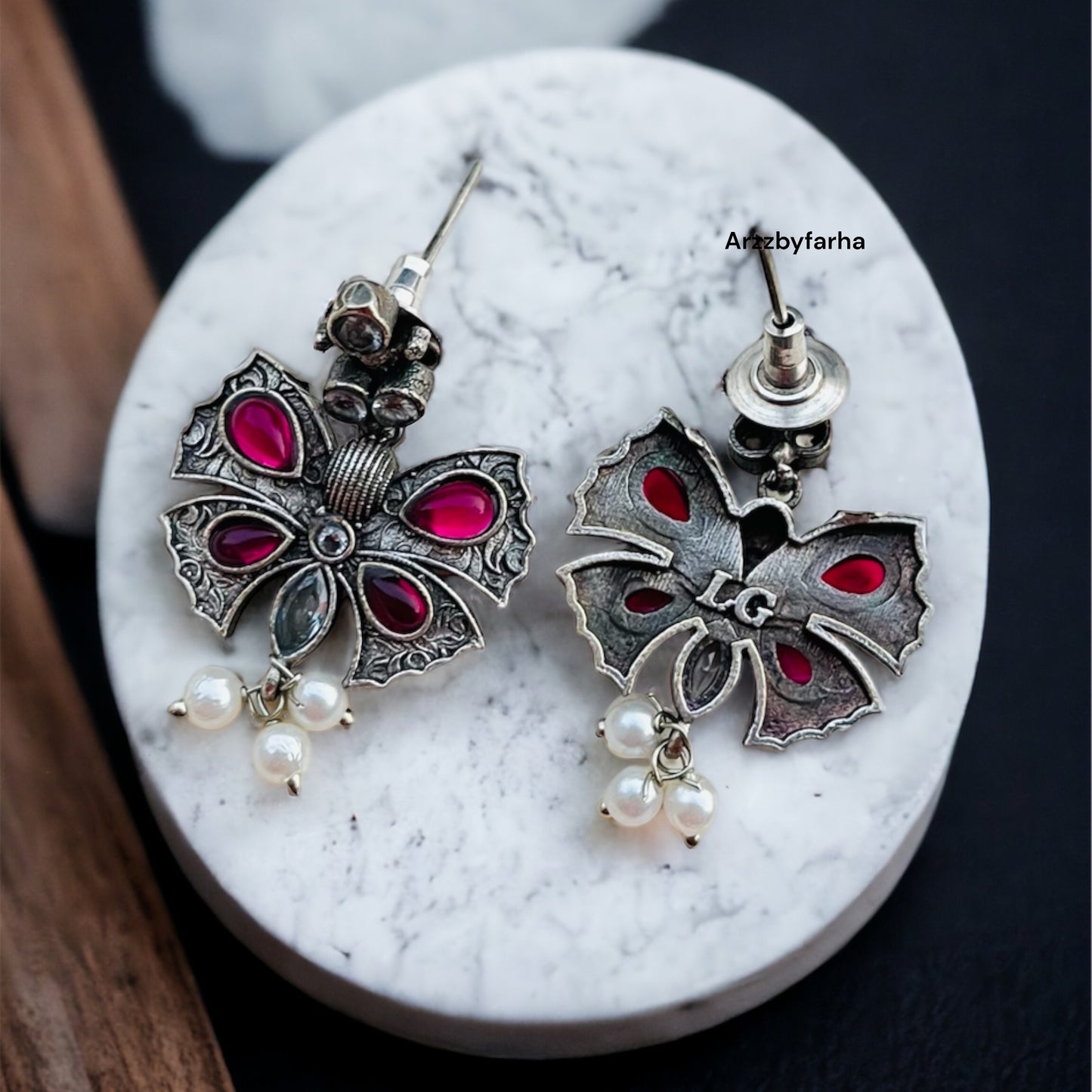 Ruby Pink Butterfly Earring