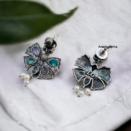 Pink & Blue Butterfly Earring