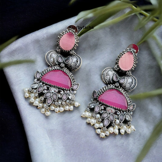 Pink Dangler Earrings
