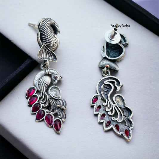 Ruby Pink Stone Earring