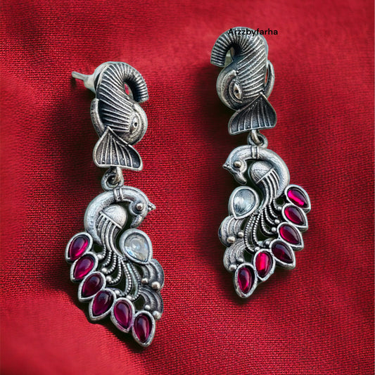 Ruby Pink Stone Earring