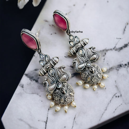 Peacock Drop Jhumki Earring
