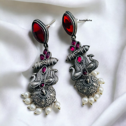 Peacock Drop Jhumki Earring