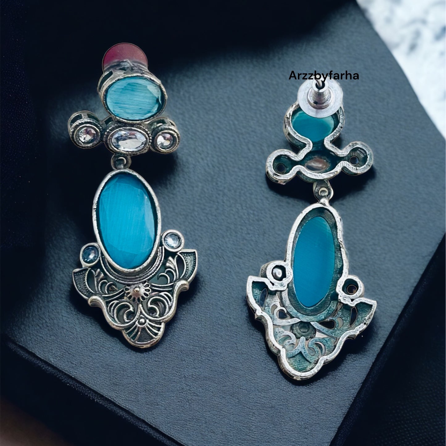 Blue Stone Drop Earring