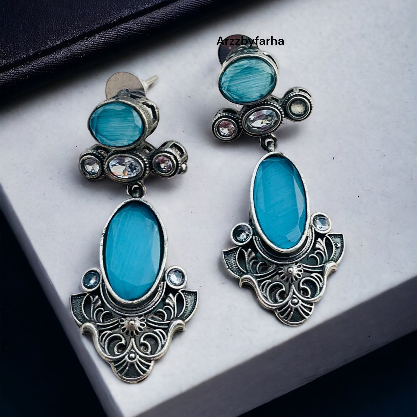 Blue Stone Drop Earring