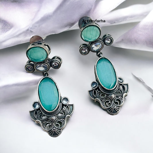 Sea Green Stone Drop Earring