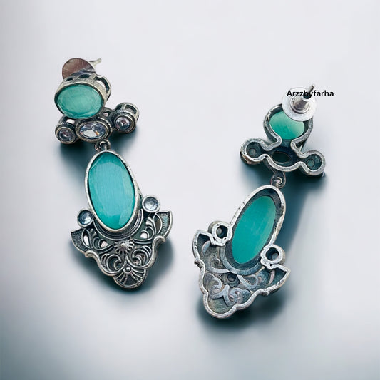 Sea Green Stone Drop Earring