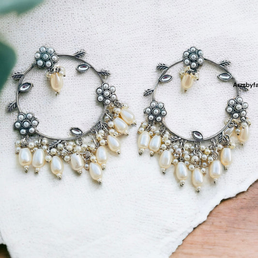 Silver Designer Hoop Earrings