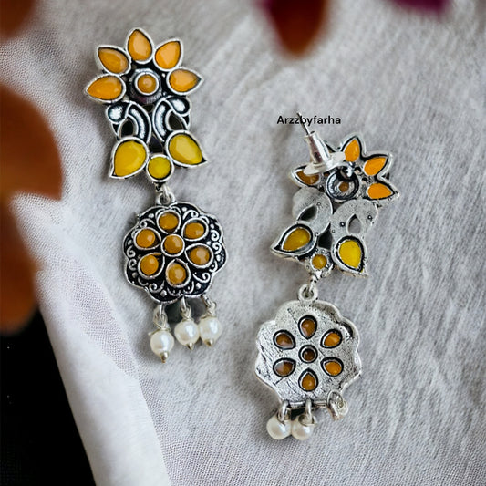 Yellow Flower Drop Earring