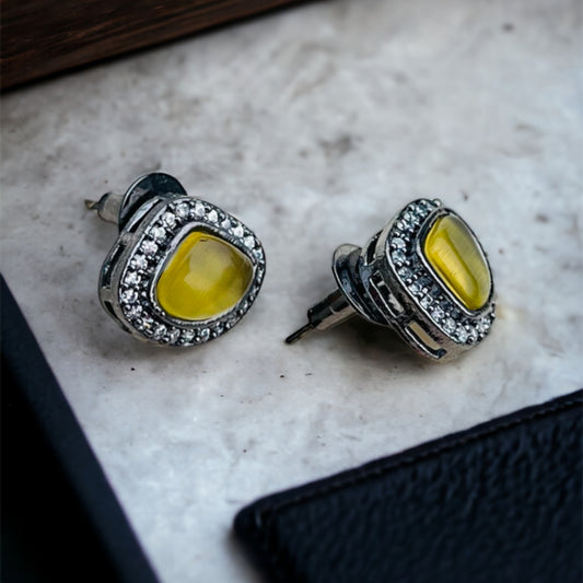 Antique Polish Yellow Studs Earring